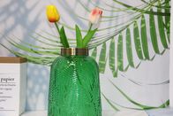 Green Transparent Hydroponic Art Glass Vase Decor for Home Furnishing Hotel Flower Shop Decoration