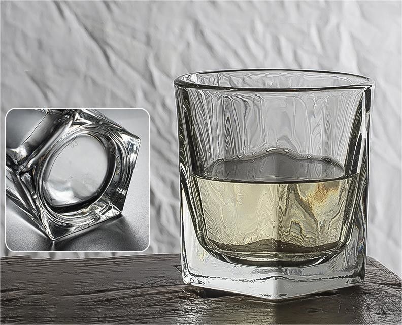 220ml Clear Whisky Glass Tumbler Water Cups for Cocktails Beverage Daily Use
